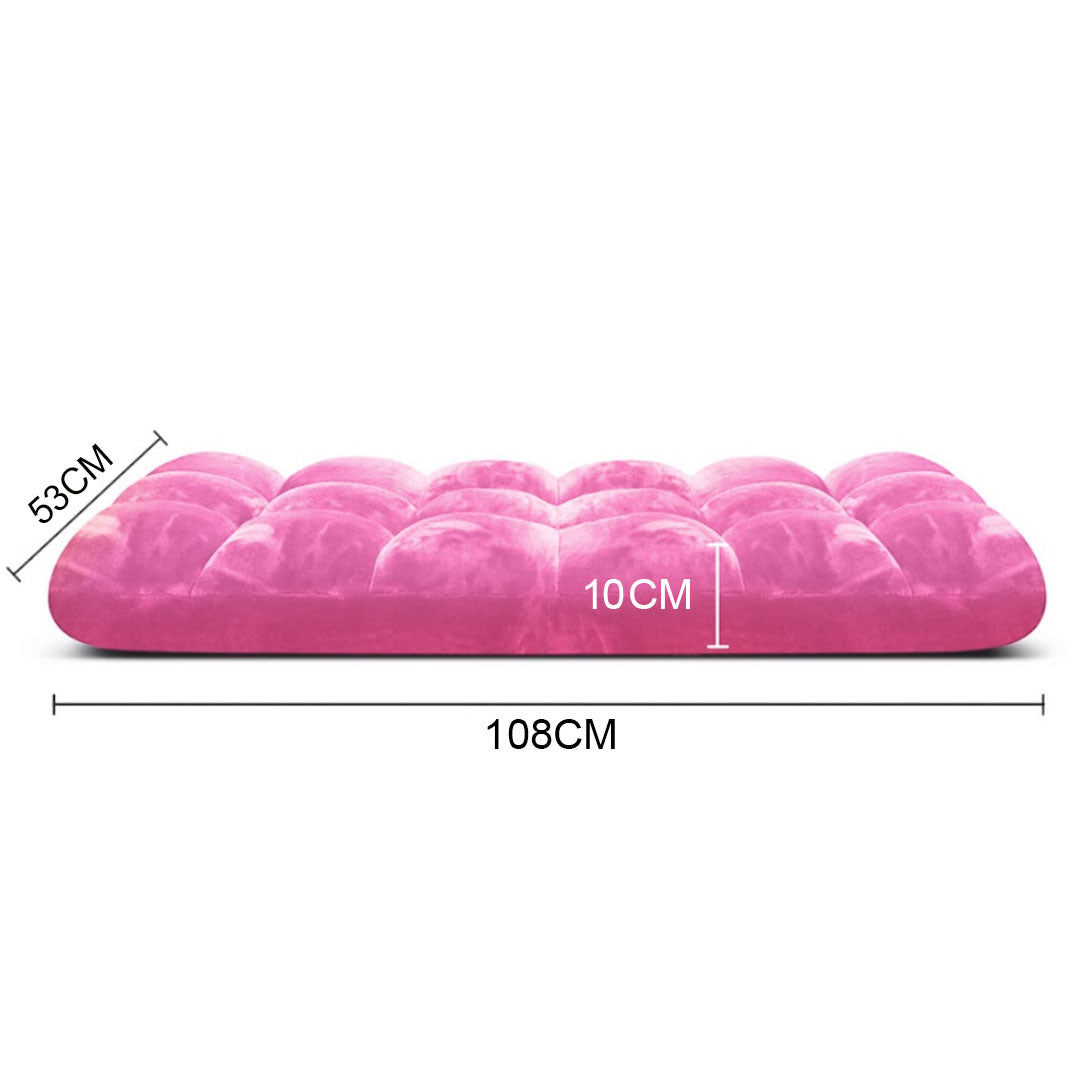 SOGA 2X Floor Recliner Folding Lounge Sofa Futon Couch Folding Chair Cushion Light Pink • LUZ-LoungeChairLightPinkX2