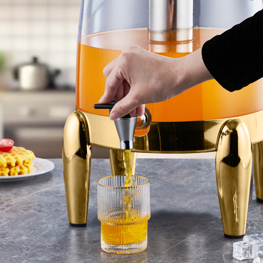 SOGA Stainless Steel 12L Beverage Dispenser Hot and Cold Juice Water Tea Chafer Urn Buffet Drink Container Jug with Gold Accents • LUZ-VICDispenser5715