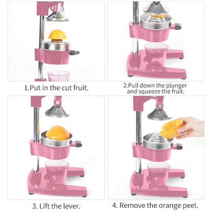 SOGA 2X Commercial Manual Juicer Hand Press Juice Extractor Squeezer Orange Citrus Pink • LUZ-JuicerManualPinkX2