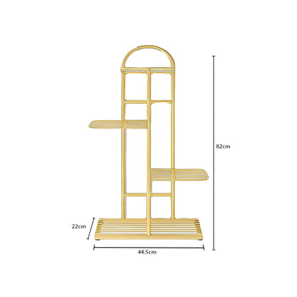 SOGA 4 Tier 5 Pots Gold Metal Plant Stand Flowerpot Display Shelf Rack Indoor Home Office Decor • LUZ-FPotH12