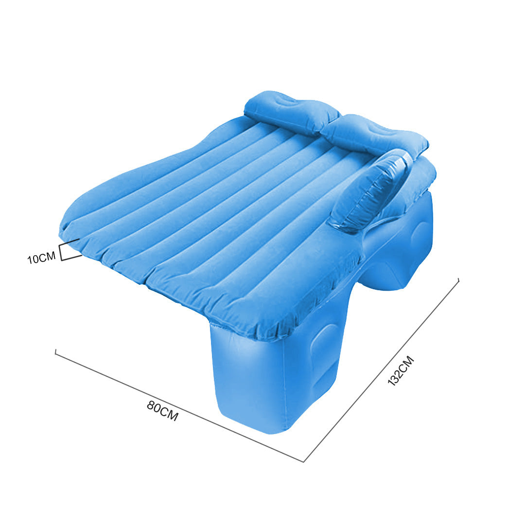 SOGA 2X Blue Stripe Inflatable Car Mattress Portable Camping Rest Air Bed Travel Compact Sleeping Kit Essentials • LUZ-CarMat004X2