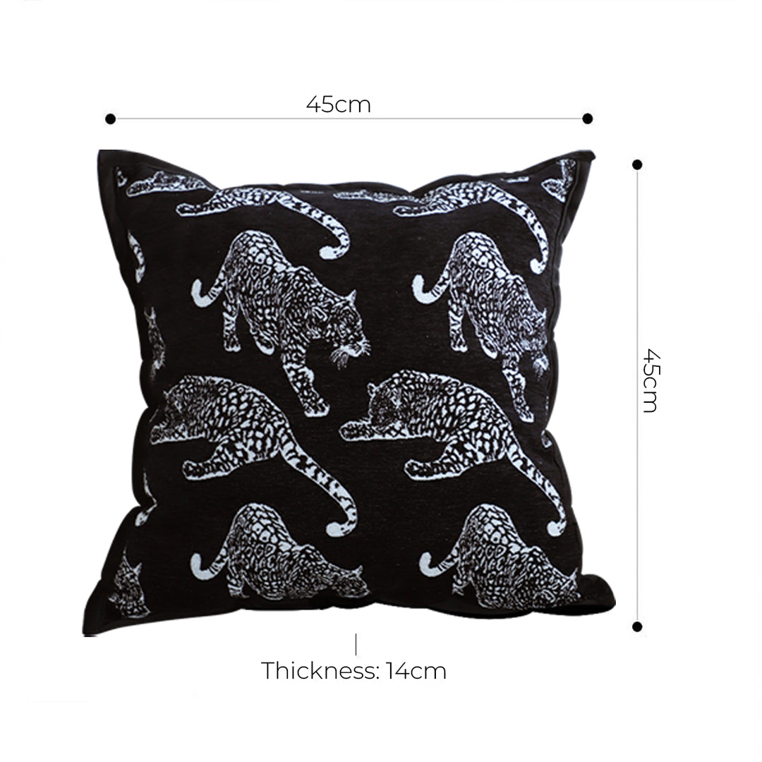 SOGA 45cm Throw Pillow Black Leopard Light Luxury Decorative Cushion for Living Room • LUZ-FrenchCushion294