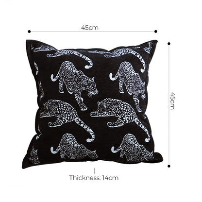 SOGA 45cm Throw Pillow Black Leopard Light Luxury Decorative Cushion for Living Room • LUZ-FrenchCushion294