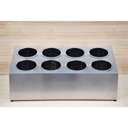 SOGA 2X 18/10 Stainless Steel Commercial Conical Utensils Cutlery Holder with 8 Holes • LUZ-CutleryHolder4606X2