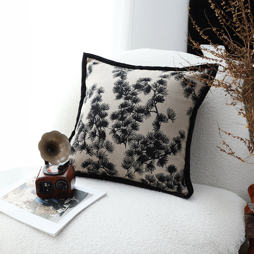 SOGA 45cm Throw Pillow Black and White Wide Border Square Pillow Stylish Decorative Cushion Living Room • LUZ-FrenchCushion304