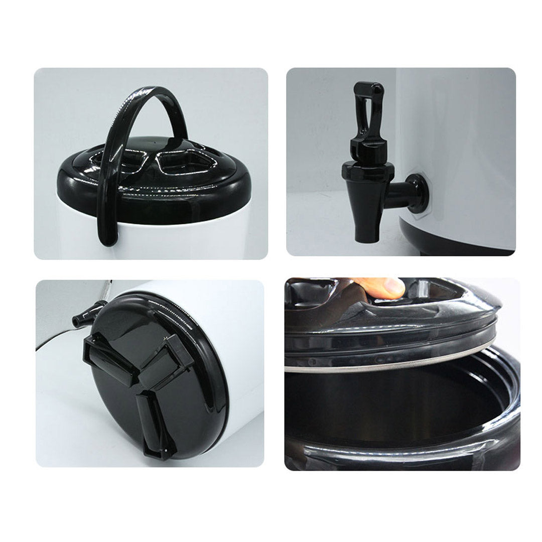 SOGA 16L Stainless Steel Insulated Milk Tea Barrel Hot and Cold Beverage Dispenser Container with Faucet White • LUZ-VICDispenser16LWHT