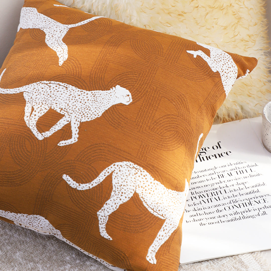 SOGA 50cm Throw Pillow Brown and White Cheetah Animal Print for Home DÃ©cor • LUZ-FrenchCushion338