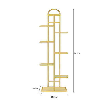 SOGA 2X 8 Tier 9 Pots Gold Metal Plant Stand Flowerpot Display Shelf Rack Indoor Home Office Decor LUZ-FPotH16X2