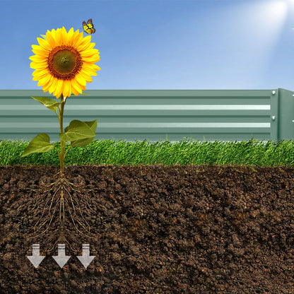 SOGA 2X 120X60cm Rectangle Galvanised Raised Garden Bed Vegetable Herb Flower Outdoor Planter Box • LUZ-MetalBGre513X2