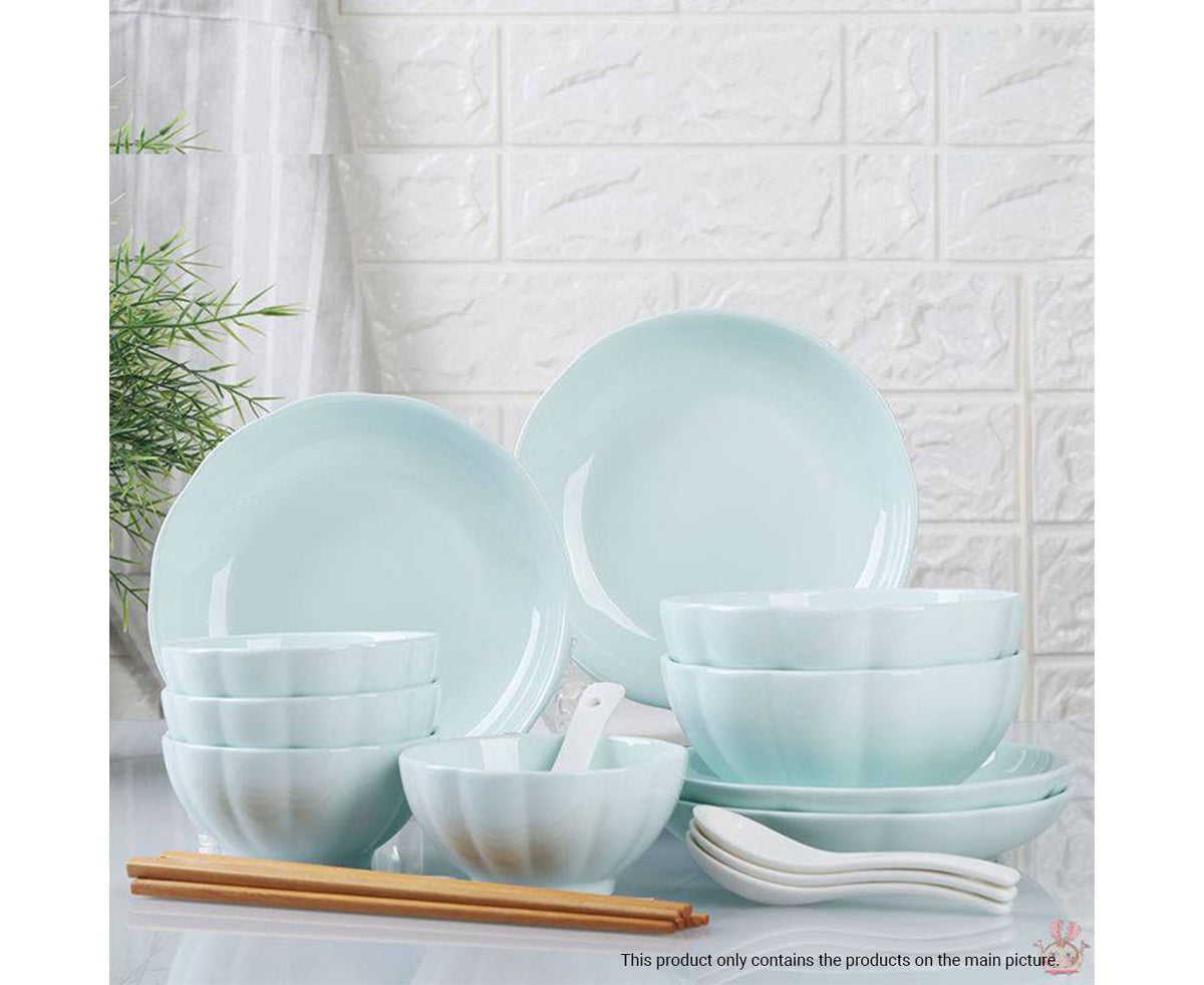 SOGA Light Blue Japanese Style Ceramic Dinnerware Crockery Soup Bowl Plate Server Kitchen Home Decor Set of 10 • LUZ-BowlG438