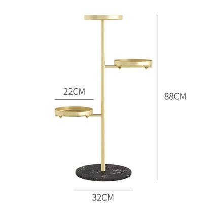 SOGA 2X 3 Tier Gold Round Plant Stand Flowerpot Tray Display Living Room Balcony Metal Decorative Shelf • LUZ-FPotH103X2