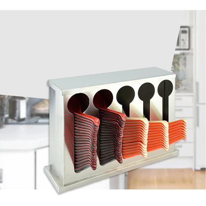 SOGA 2X Stainless Steel Buffet Restaurant Spoon Utensil Holder Storage Rack 5 Holes • LUZ-CutleryHolder4632X2