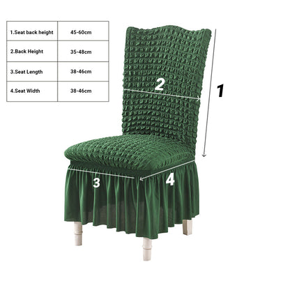 SOGA Dark Green Chair Cover Seat Protector with Ruffle Skirt Stretch Slipcover Wedding Party Home Decor • LUZ-Chaircov23C