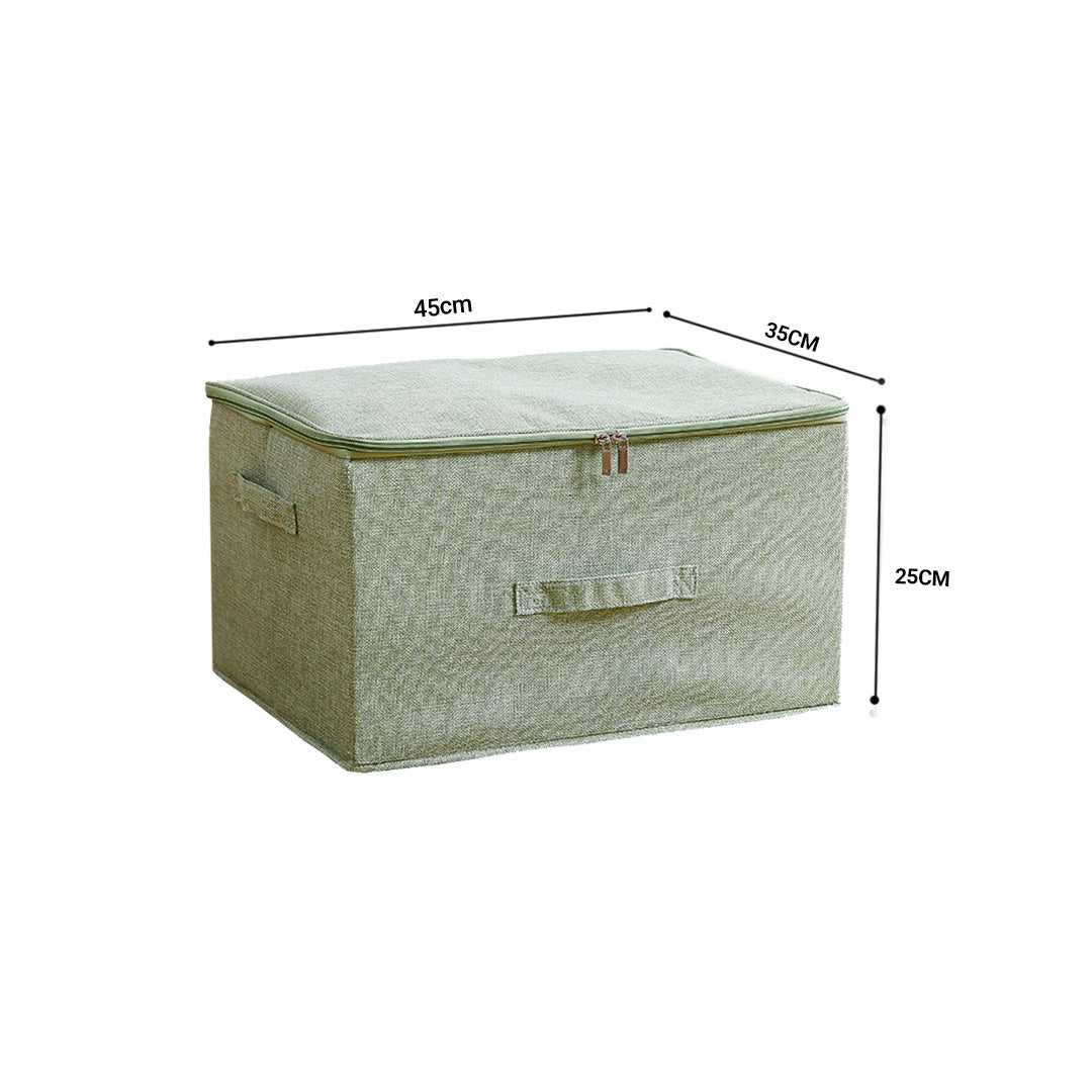 SOGA Green Large Portable Double Zipper Storage Box Moisture Proof Clothes Basket Foldable Home Organiser • LUZ-SBox028