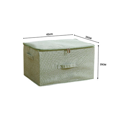 SOGA Green Large Portable Double Zipper Storage Box Moisture Proof Clothes Basket Foldable Home Organiser • LUZ-SBox028