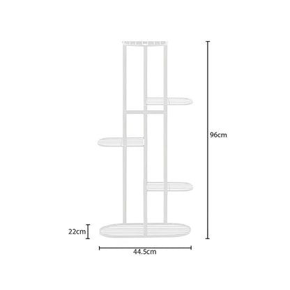 SOGA 5 Tier 6 Pots White Metal Plant Rack Flowerpot Storage Display Stand Holder Home Garden Decor • LUZ-FPotH38