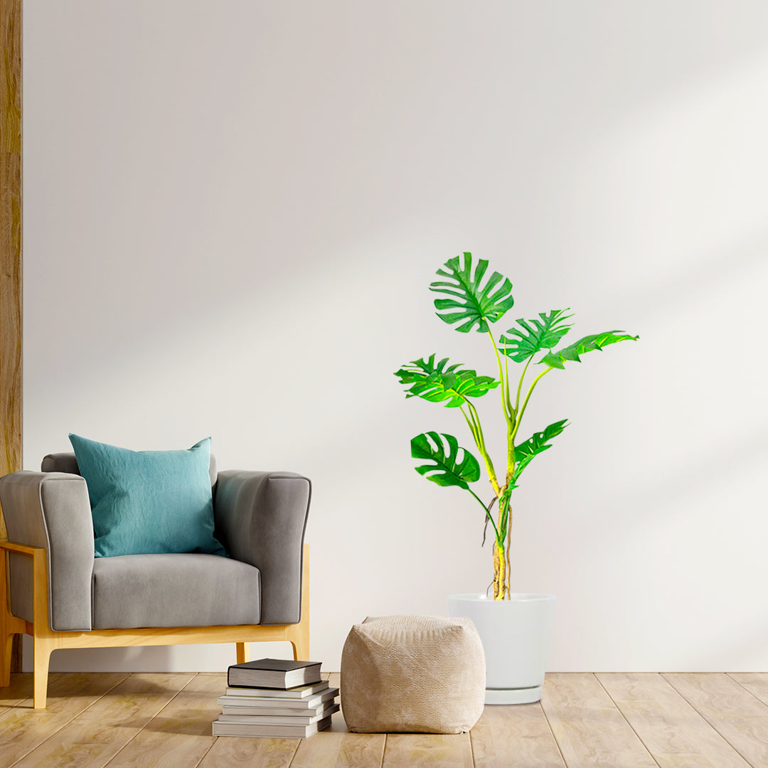SOGA 4X 160cmTropical Monstera Palm Artificial Plant Tree, Real Touch Technology, with UV Protection • LUZ-APlantFHG1608X4