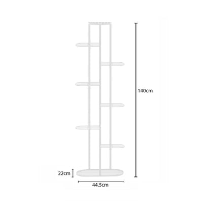 SOGA 8 Tier 9 Pots White Metal Plant Rack Flowerpot Storage Display Stand Holder Home Garden Decor • LUZ-FPotH36