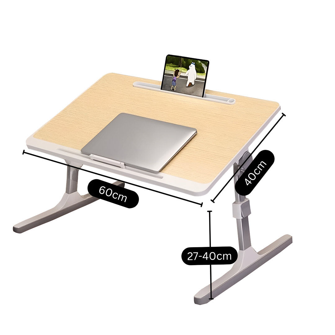 SOGA 2X 60X40cm Wood Small Laptop Bed Portable Foldable Study Table Adjustable • LUZ-BedTableA10X2