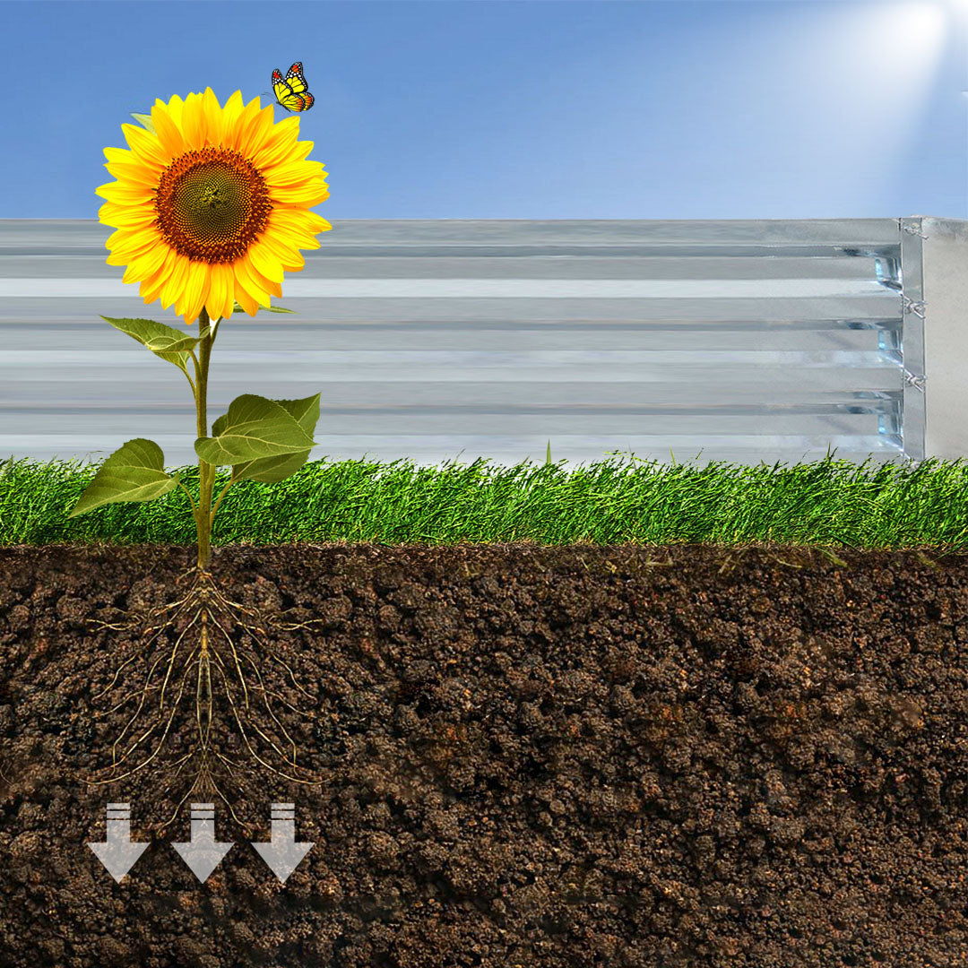 SOGA 60cm Hexagon Shape Galvanised Raised Garden Bed Vegetable Herb Flower Outdoor Planter Box • LUZ-MetalBSil519