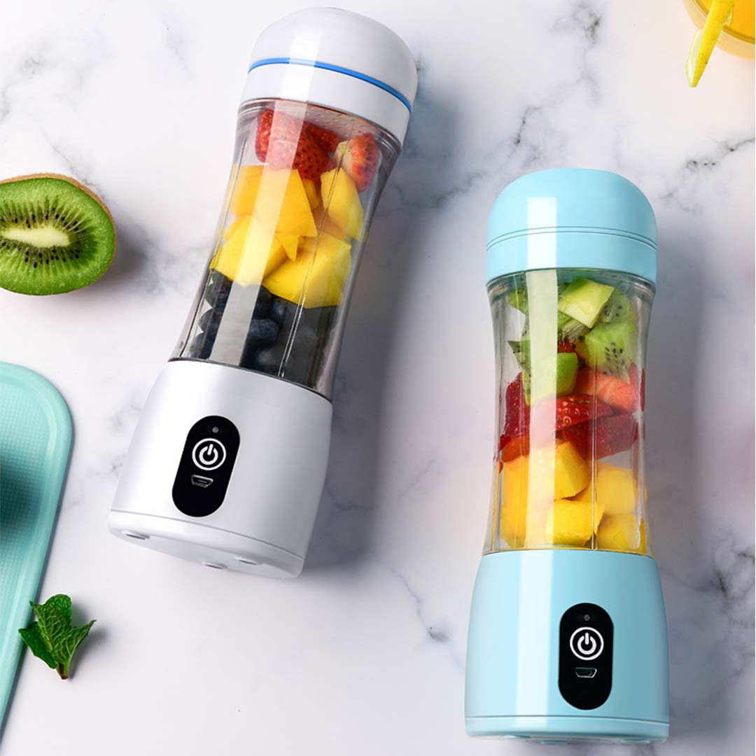 SOGA 2X 380ml Portable Mini USB Rechargeable Handheld Fruit Mixer Juicer Blue • LUZ-JuicerMiniBlueX2