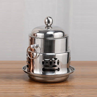 SOGA 2X Stainless Steel Mini Asian Buffet Hot Pot Single Person Shabu Alcohol Stove Burner with Lid • LUZ-ChafingDishHotPot4X2