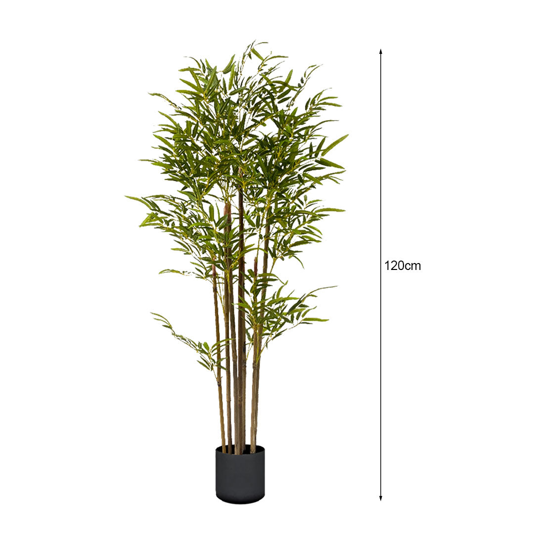 SOGA 2X 120cm Lucky Bamboo Tree Bambusa Vulgaris Artificial Plant w/ 7 Branches Home Accent Decor • LUZ-APlantFHZ120X2
