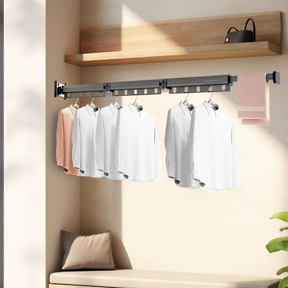 SOGA 2X 127.5cm Wall-Mounted Clothing Dry Rack Retractable Space-Saving Foldable Hanger • LUZ-BSGKZD03X2