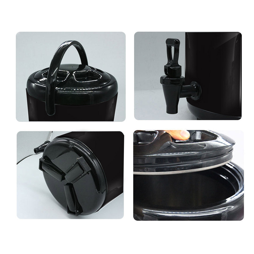 SOGA 14L Stainless Steel Insulated Milk Tea Barrel Hot and Cold Beverage Dispenser Container with Faucet Black • LUZ-VICDispenser14LBLK