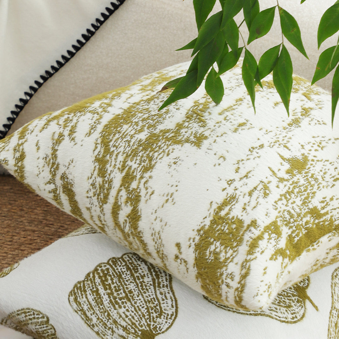 SOGA 50cm Throw Pillow White and Olive Green Deluxe Polyester Fiber and Cotton  for Home Decor • LUZ-FrenchCushion327
