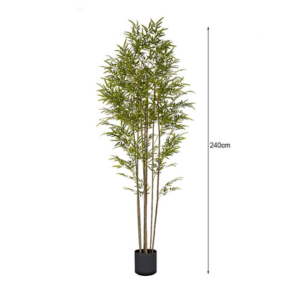 SOGA 240cm Lucky Bamboo Tree Bambusa Vulgaris Artificial Plant w/ 7 Branches Home Accent Decor • LUZ-APlantFHZ24