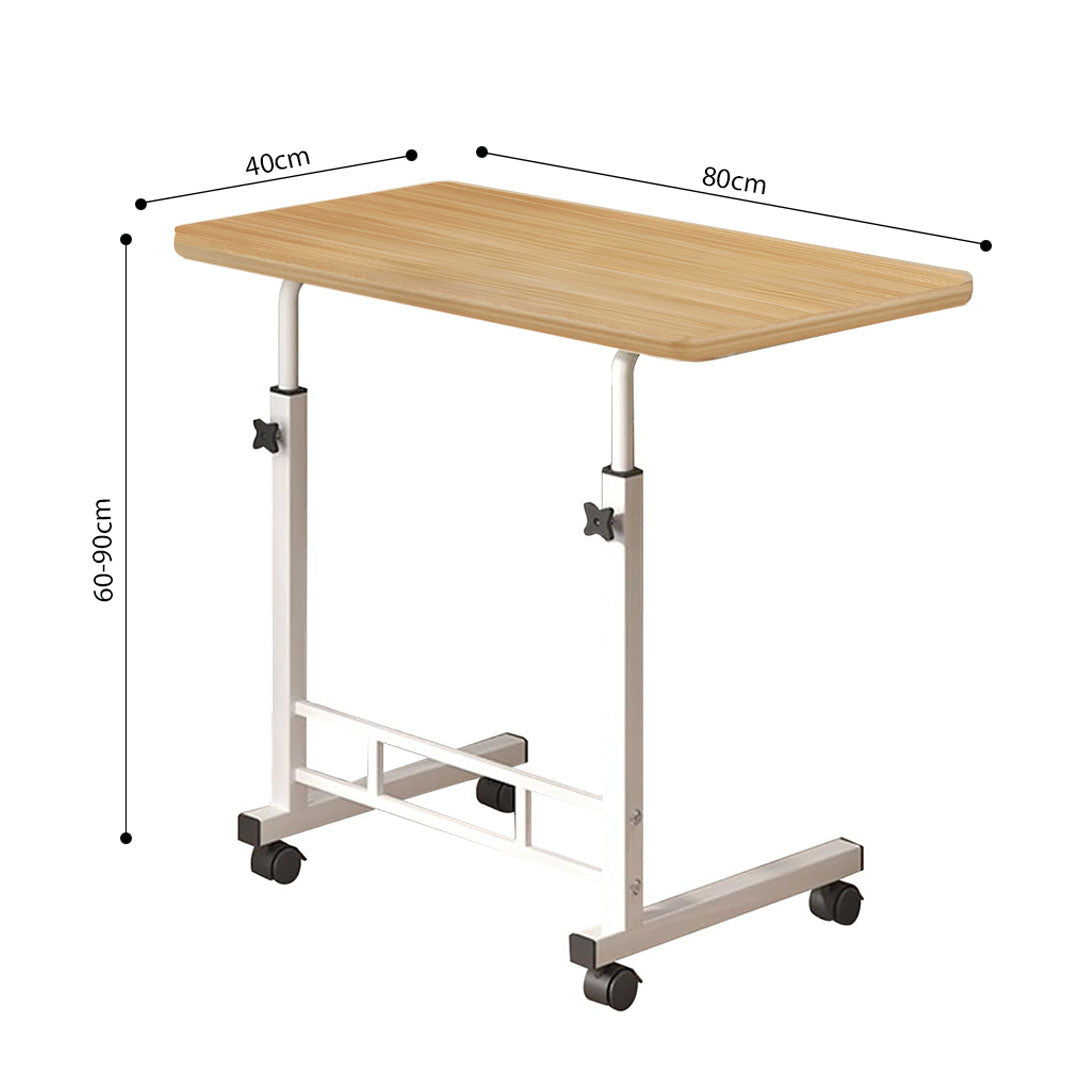 SOGA 40x80cm Walnut Bedside Table Movable Bedroom Desk Student Computer Table • LUZ-TablePort03