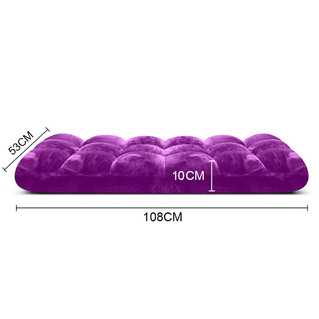 SOGA 2X Floor Recliner Folding Lounge Sofa Futon Couch Folding Chair Cushion Purple • LUZ-LoungeChairPurpleX2