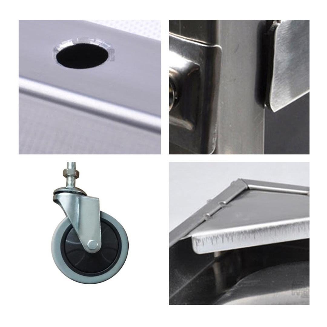 SOGA 2X 2 Tier 500x500x950 Stainless Steel Square Tube Drink Wine Food Utility Cart • LUZ-FoodCart1215X2