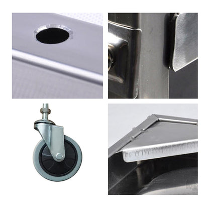 SOGA 2X 2 Tier 500x500x950 Stainless Steel Square Tube Drink Wine Food Utility Cart • LUZ-FoodCart1215X2