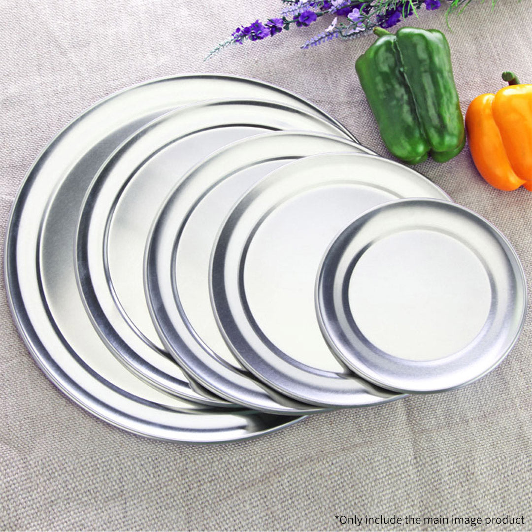 SOGA 2X 13-inch Round Aluminum Steel Pizza Tray Home Oven Baking Plate Pan • LUZ-Pizza11608X2