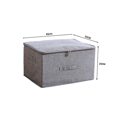 SOGA 2X Grey Large Portable Double Zipper Storage Box Moisture Proof Clothes Basket Foldable Home Organiser • LUZ-SBox022X2