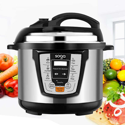 SOGA Electric Stainless Steel Pressure Cooker 10L 1600W Multicooker 16 • LUZ-16ElectricPressureCooker10L