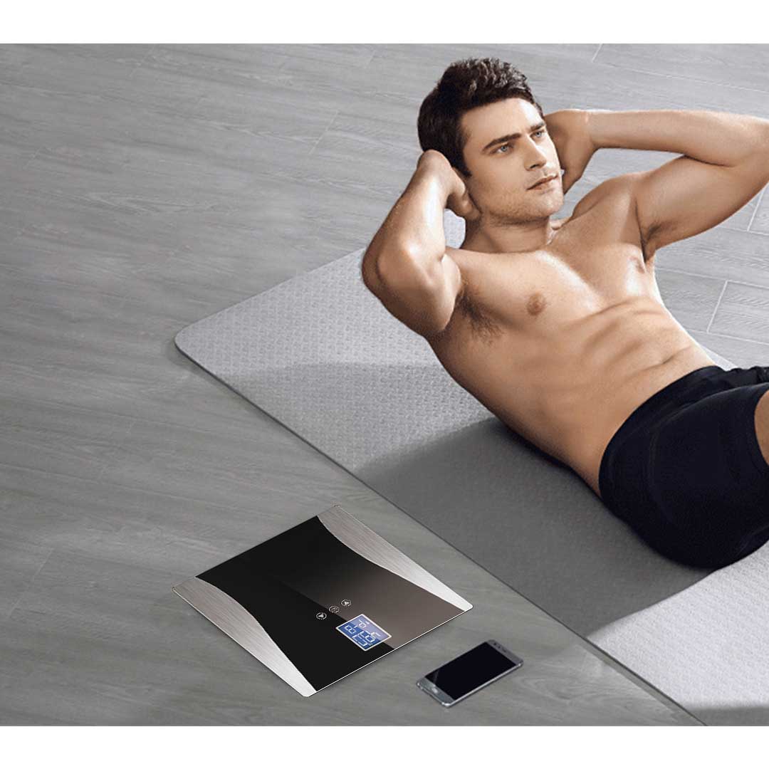 SOGA Wireless Digital Body Fat LCD Bathroom Weighing Scale Electronic Weight Tracker Black • LUZ-BodyFatScale1304Black