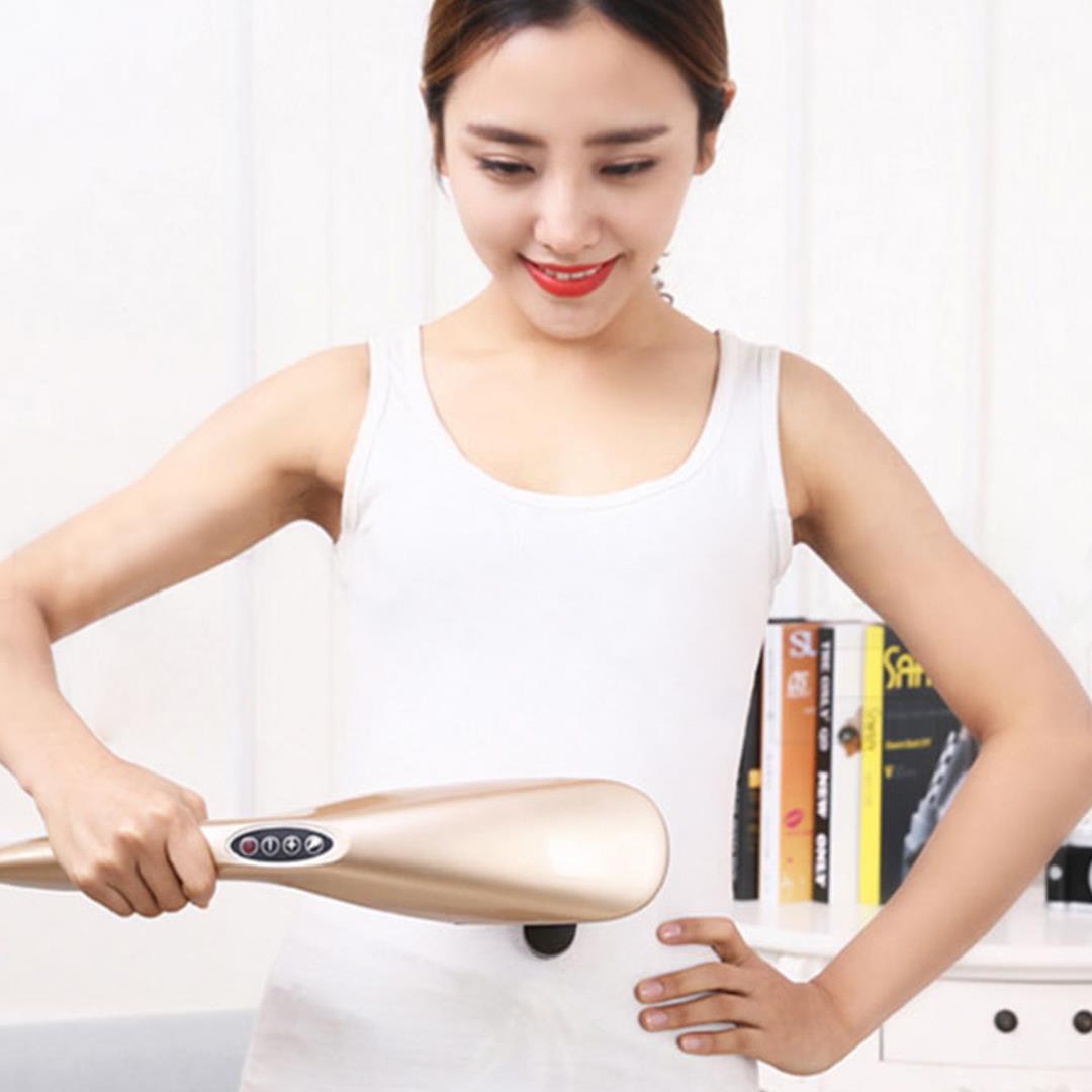 SOGA 6 Heads Portable Handheld Massager Soothing Stimulate Blood Flow Shoulder Gold • LUZ-Massager837AGold