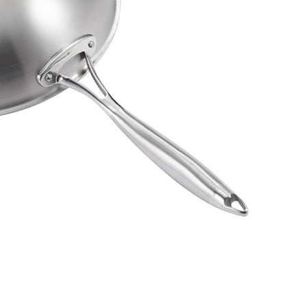 SOGA 18/10 Stainless Steel Fry Pan 34cm Frying Pan Top Grade Skillet with Helper Handle and Lid • LUZ-TRIFPO34