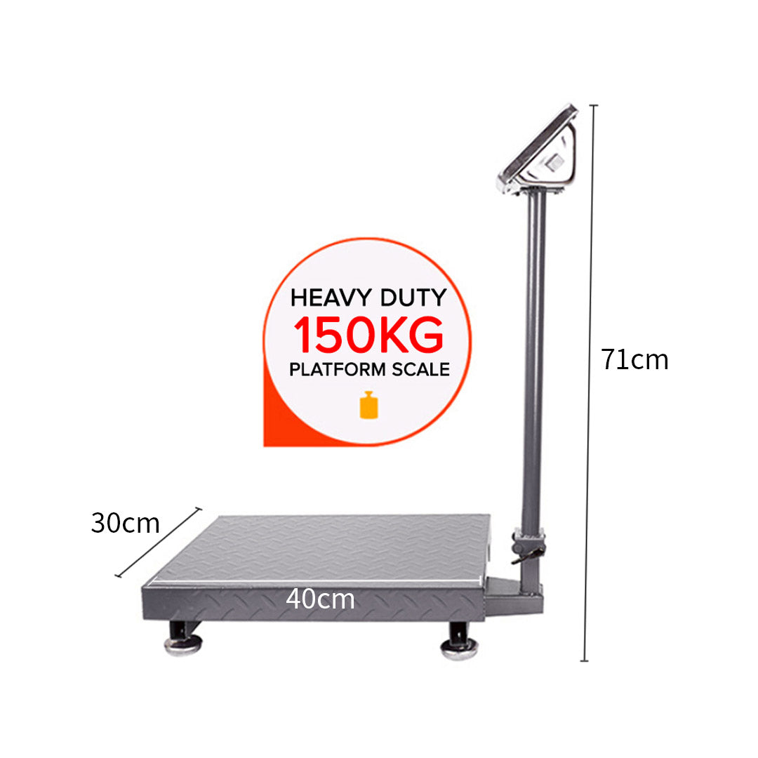 SOGA 150kg Electronic Digital Platform Scale Computing Shop Postal Scale Black • LUZ-150kgPlatformScalesBlack