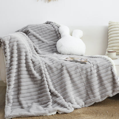 SOGA 2X 150x200cm Throw Blanket Smoke Gray Premium Milk Velvet Luxuriously Soft Cozy Bedding • LUZ-BlanketFur349X2