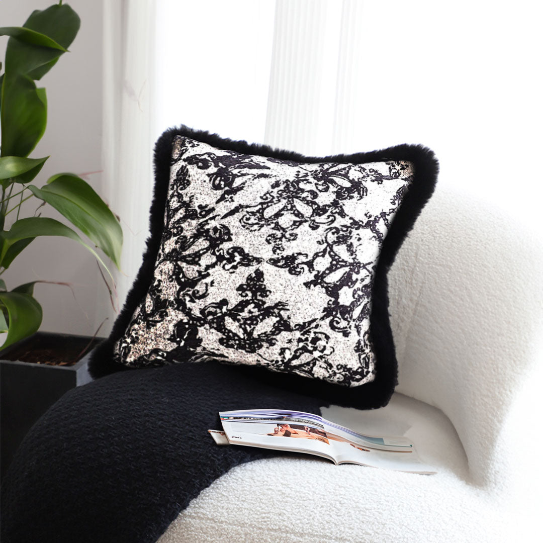 SOGA 45cm Vintage Black Herringbone Pillowcase Set & Square Throw Pillow • LUZ-FrenchCushion254