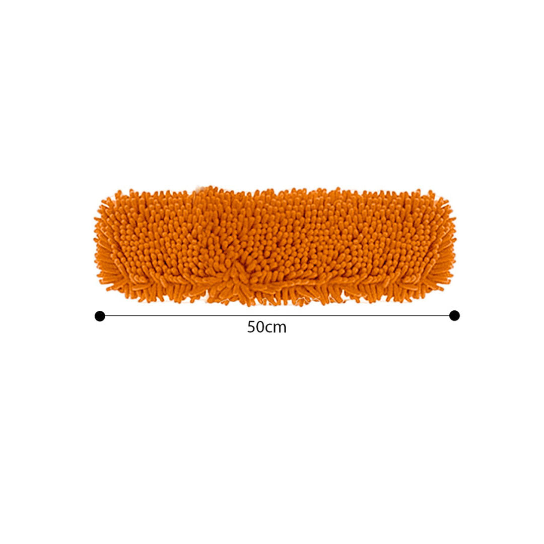 SOGA 5X 50x12 Orange Microfiber Flat Mop Floor Cleaning Pads Rotating Dust Remover • LUZ-MopHead50cmX5