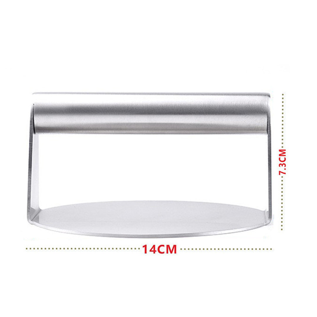 SOGA Stainless Steel Burger Press Heavy-Duty Round Bacon Grill Smasher Flat Bottom Patty Maker • LUZ-Zpai058