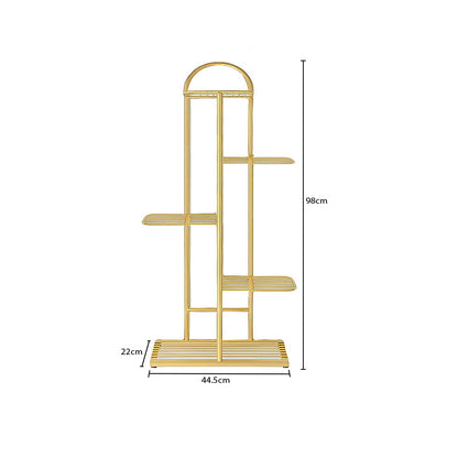 SOGA 5 Tier 6 Pots Gold Metal Plant Stand Flowerpot Display Shelf Rack Indoor Home Office Decor • LUZ-FPotH13