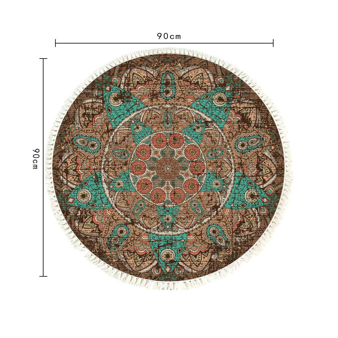 SOGA 2X 90cm Mandala Round Area Thick Anti-slip Doormat, Home Decor • LUZ-CarpetYH30X2