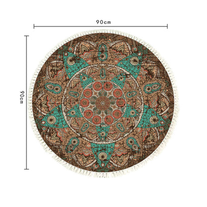 SOGA 2X 90cm Mandala Round Area Thick Anti-slip Doormat, Home Decor • LUZ-CarpetYH30X2