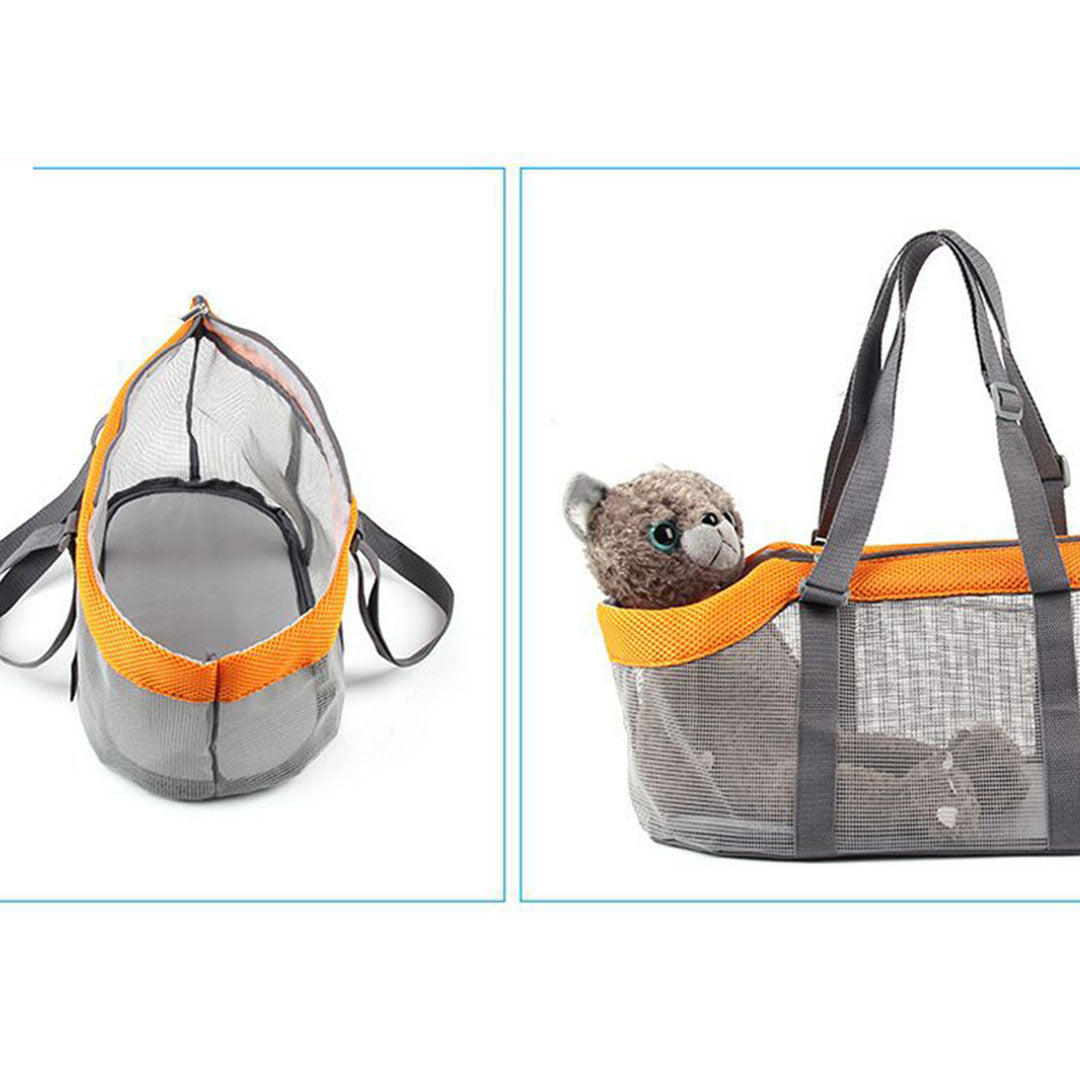 SOGA 2X Orange Pet Carrier Bag Breathable Net Mesh Tote Pouch Dog Cat Travel Essentials • LUZ-PetBagA42YELX2